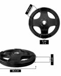 Par de Discos Olímpicos Recubiertos de 4 Agarres 35 Lb. - Imagen 3